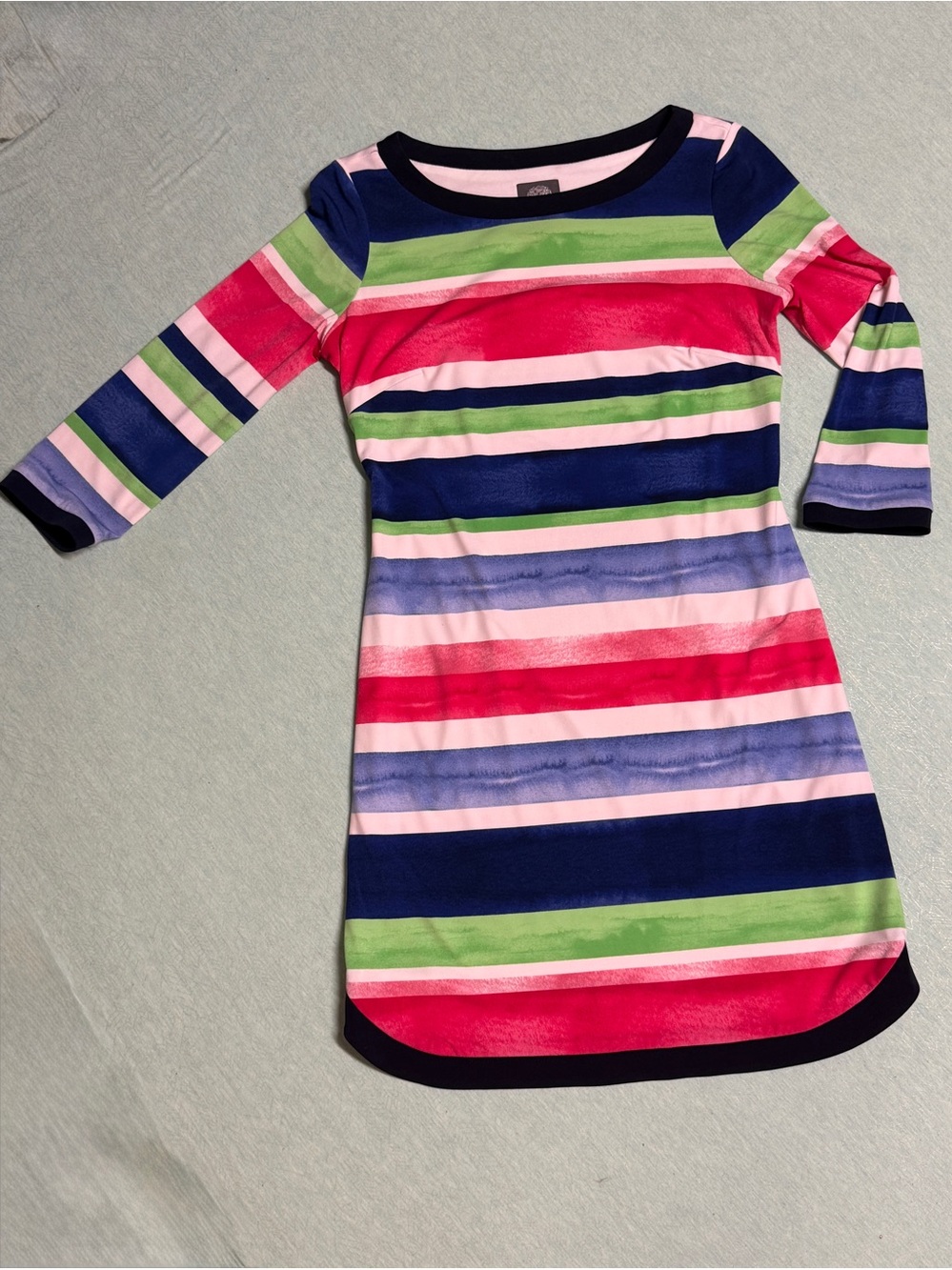 Vince Camito size 4 colorful striped soft knit dress vibrant watercolor EUC
